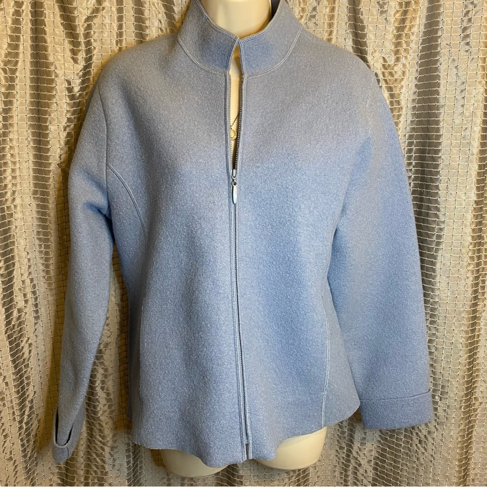 Eileen Fisher 100% Blue Wool Jacket Blazer Small